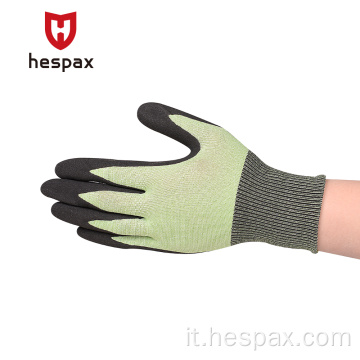 Hespax 18g Nitrile Sandy Glove Protezione del lavoro anti-impatto